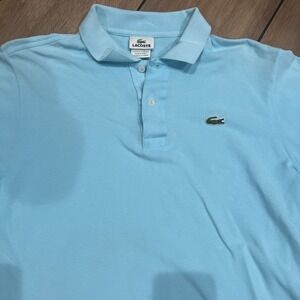 Lacoste Polo Shirt Mens 5 Large Blue Golf Casual Cotton Preppy Shot Sleeve